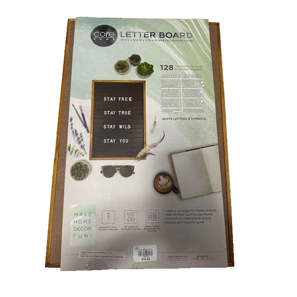 Core Home Letter Board 18x12 Wall Display 128 Letters Felt Message Board New